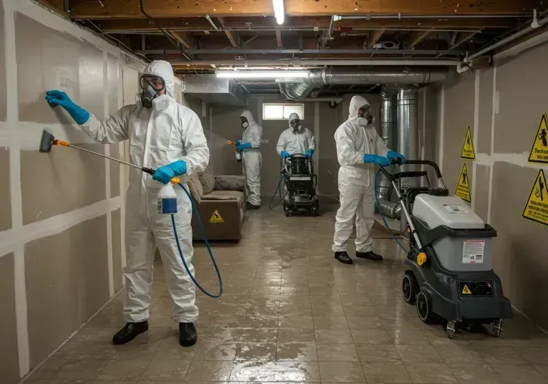 Basement Moisture Removal and Structural Drying process in Drew, MS